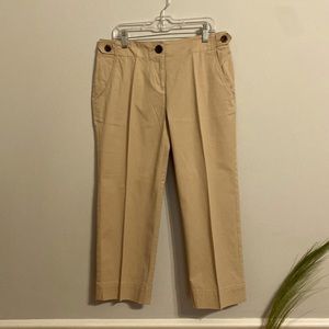 Talbots Chino Petites Women’s Size 4P Tan Cropped Khaki Pants Trousers Creased